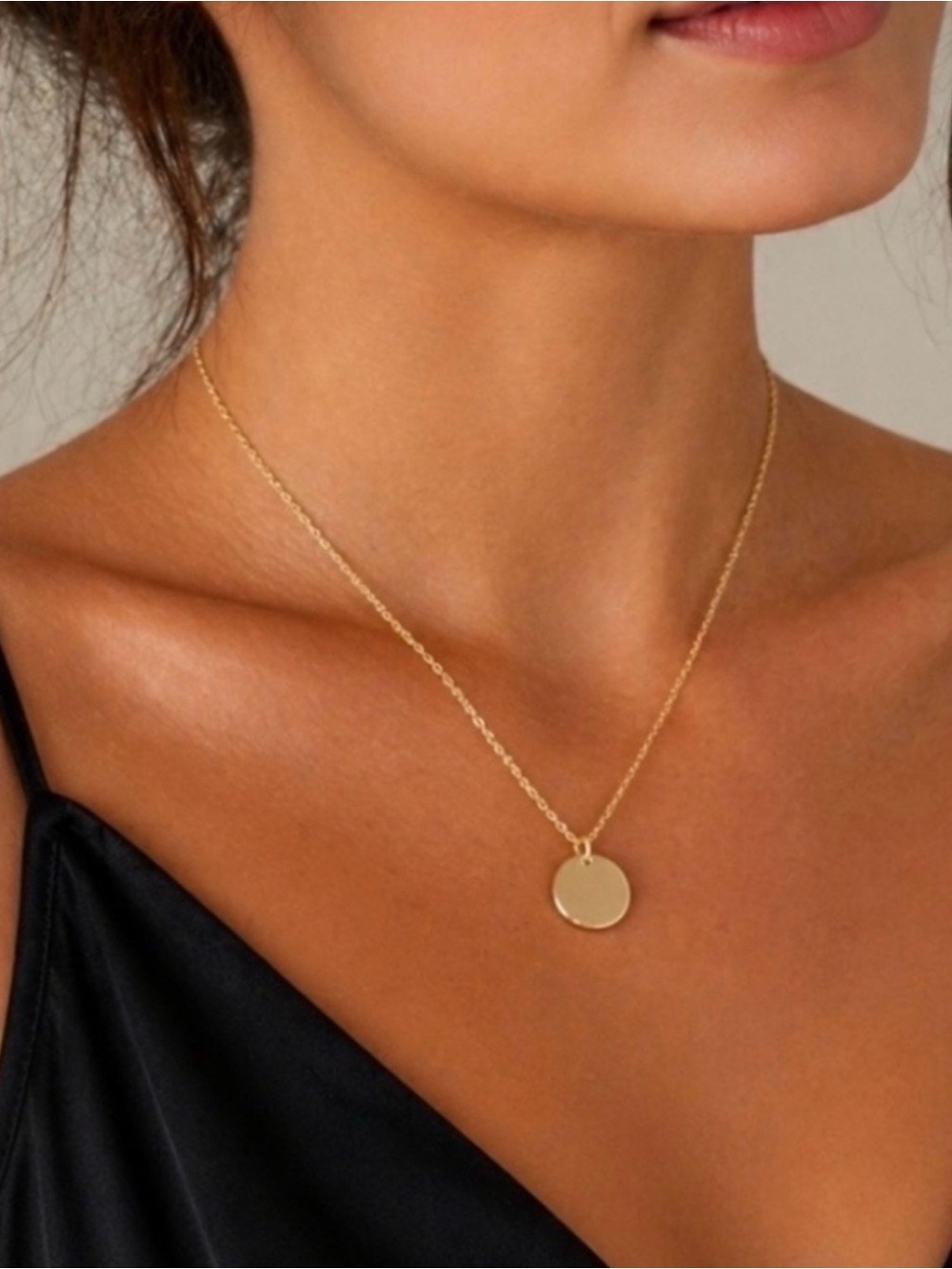 Plunder Rose Goldtone Round Disc 	Engravable Necklace
